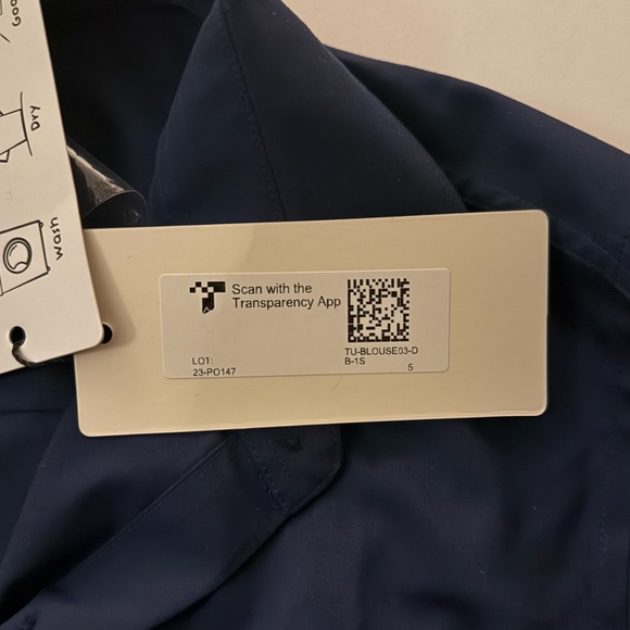 NWT Button Down Long Sleeve Bodysuit Navy Blue Size S - Picture 8 of 13